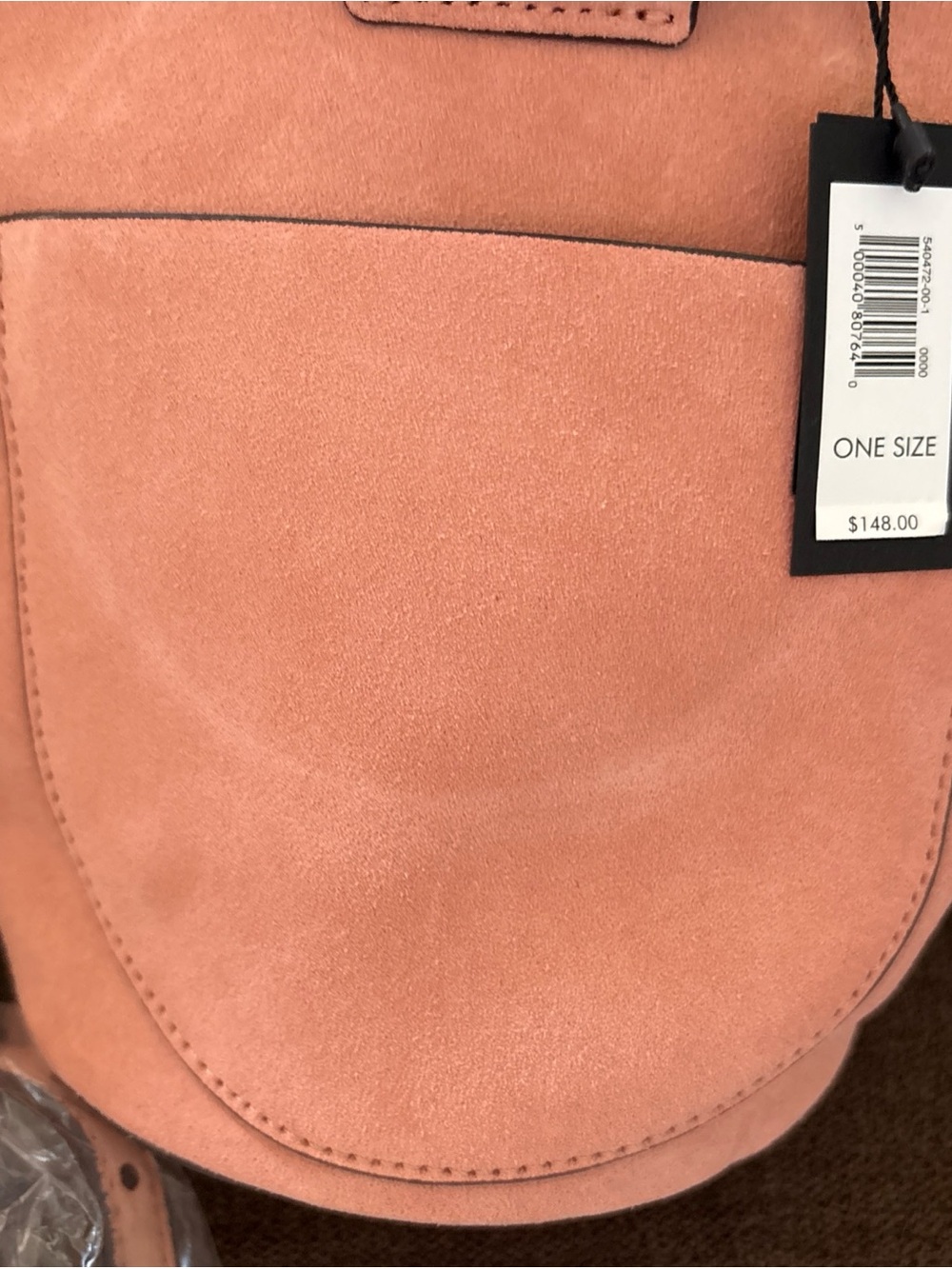 Banana Republic Suede Bucket Bag Tortoise Handles & Adjustable Shoulder Strap - Picture 3 of 10